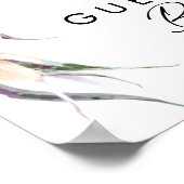 Poster Symbole du livre d'hôtes Floral blanc (Coin)