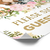 Poster Symbole du livre d'hôtes forestier Baby shower des (Coin)