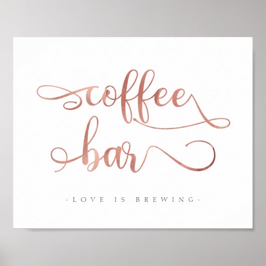Poster Symbole du Mariage de calligraphie "Café Bar" or R (Devant)