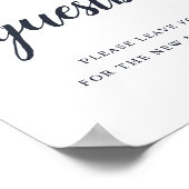 Poster Symbole du Mariage de calligraphie marine et blanc (Coin)