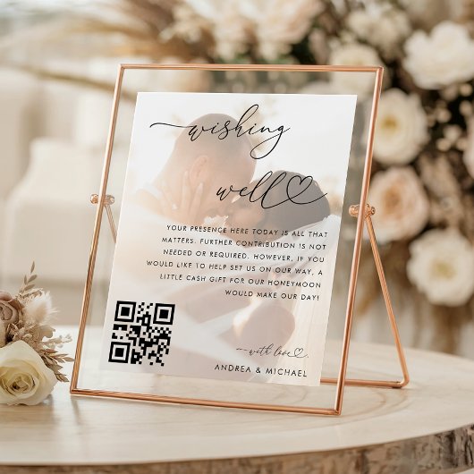 Poster Symbole du Mariage du code QR pour le fonds de lun