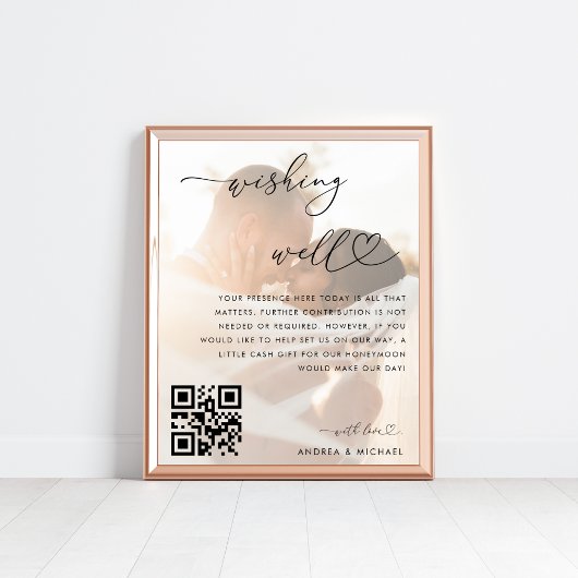 Poster Symbole du Mariage du code QR pour le fonds de lun