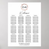 Poster Symbole du Mariage du monogramme floral Boho (Devant)