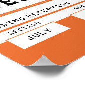 Poster Symbole du Mariage du ticket de football orange (Coin)