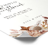 Poster Symbole du Mariage Floral Boho Cream (Coin)