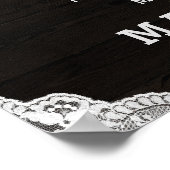 Poster Symbole du Monogramme en bois foncé rustique Oak R (Coin)