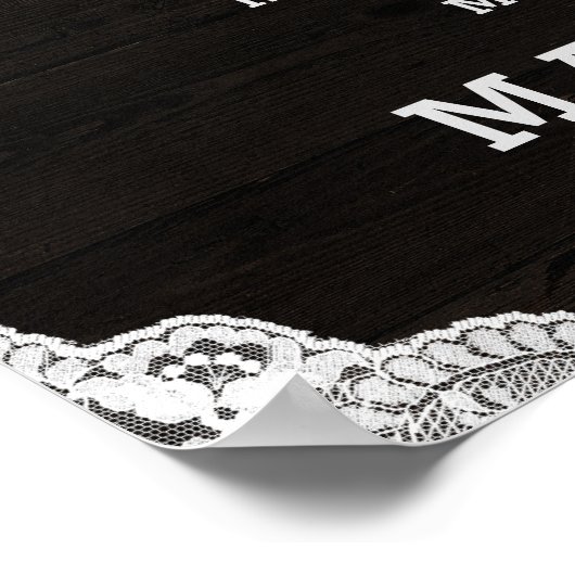 Poster Symbole du Monogramme en bois foncé rustique Oak R (Coin)