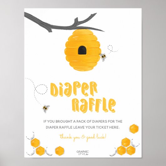 Poster SYMBOLE DU PARADIS DU Baby shower D'Abeille Sucrée (Devant)