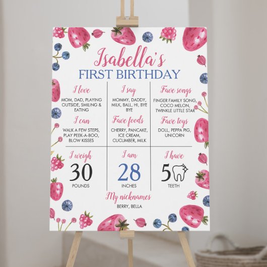 Poster Symbole du premier anniversaire de la fraise
