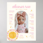 Poster Symbole du premier anniversaire du soleil de Boho (Devant)