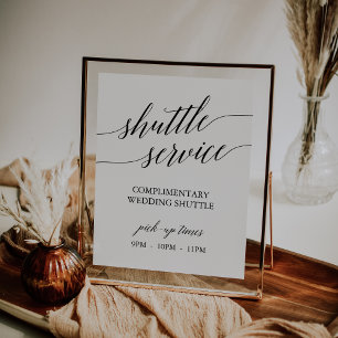 Poster Symbole du service de navette de calligraphie noir