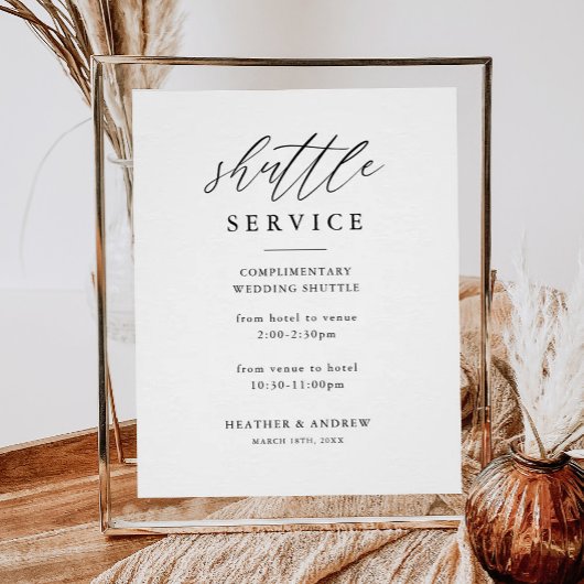 Poster Symbole du service de navette de mariage élégant n