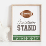 Poster Symbole du stand de concession d'anniversaire de f<br><div class="desc">Invités d'anniversaire Invitations à creuser avec cette affiche "stand de concession" sur le thème du football.</div>