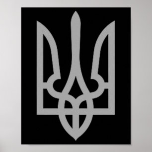 Poster Symbole du trident ukrainien Tryzub Ukraine Blason