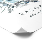 Poster Symbole Dusty Blue Floral Wedding Favors (Coin)