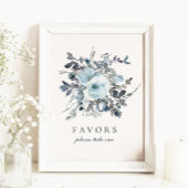Poster Symbole Dusty Blue Floral Wedding Favors