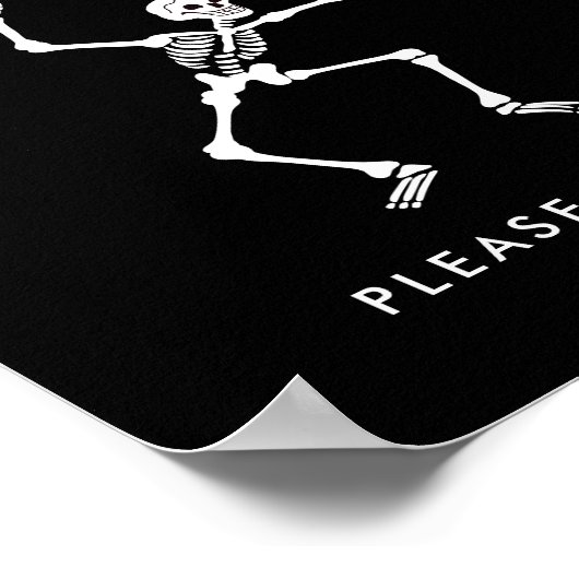 Poster Symbole éffrayant Danser Skeleton Baby shower Fave (Coin)