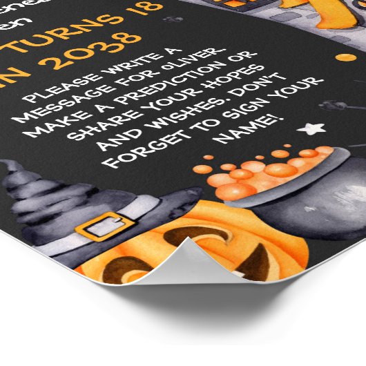 Poster Symbole Éffrayant de fête d'Halloween (Coin)