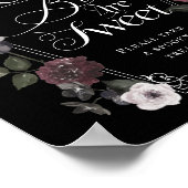 Poster Symbole Éffrayant de fleurs gothiques (Coin)