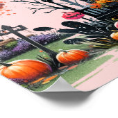 Poster Symbole éffrayant d'Halloween rose (Coin)