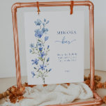 Poster SYMBOLE Élégant Bleu Floral Bridal Mimosa Bar<br><div class="desc">SIGNE Bleu Dusty Floral Bridal Mimosa</div>