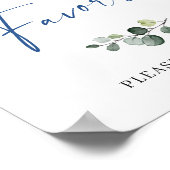 Poster Symbole Elégant bleu Hydrangea Eucalyptus Faveurs (Coin)