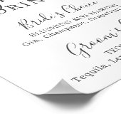 Poster Symbole Élégant Blue Hydrangea Signature Boissons (Coin)