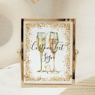 Poster Symbole élégant Gold Parties scintillant Party