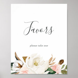 Poster Symbole élégant Magnolia Faveurs de mariage