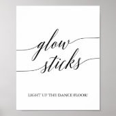 Poster Symbole Élégant noir Calligraphie Glow Sticks (Devant)