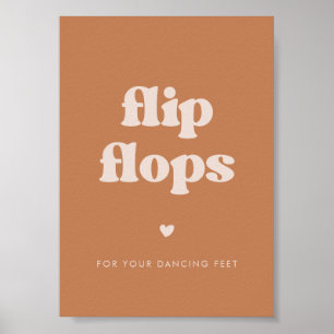 Poster Symbole élégant rétro Brown sucre Mariage Flip Flo