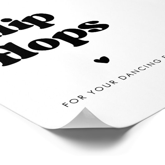 Poster Symbole élégant rétro noir & blanc Flip Flops (Coin)