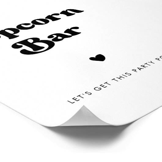 Poster Symbole élégant rétro noir et blanc de la barre Po (Coin)