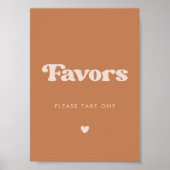 Poster Symbole élégant rétro sucre Brown Mariage Faveurs (Devant)
