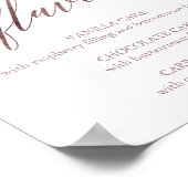 Poster SYMBOLE Élégant Rose Gold Calligraphy Cake Flavors (Coin)