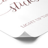 Poster Symbole Élégant Rose Gold Calligraphy Glow Sticks (Coin)