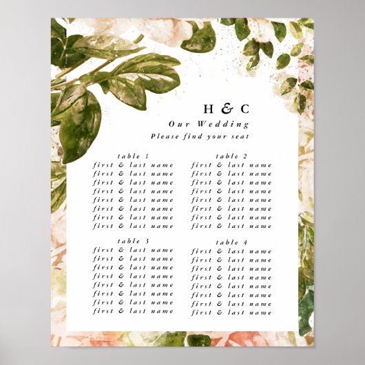 Poster SYMBOLE Élégant Rose Romance Mariage (Devant)