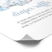 Poster Symbole Elephant Boy Blue Baby shower Déchets (Coin)