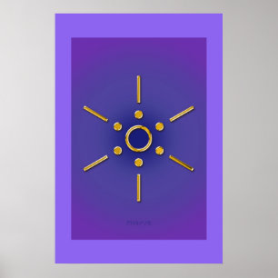 Poster Symbole Elomin / or bleu violet