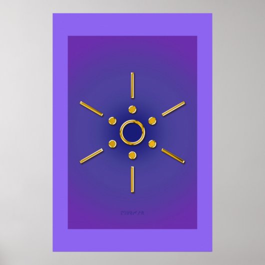 Poster Symbole Elomin / or bleu violet (Devant)