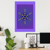 Poster Symbole Elomin / or bleu violet (Bureau à domicile)