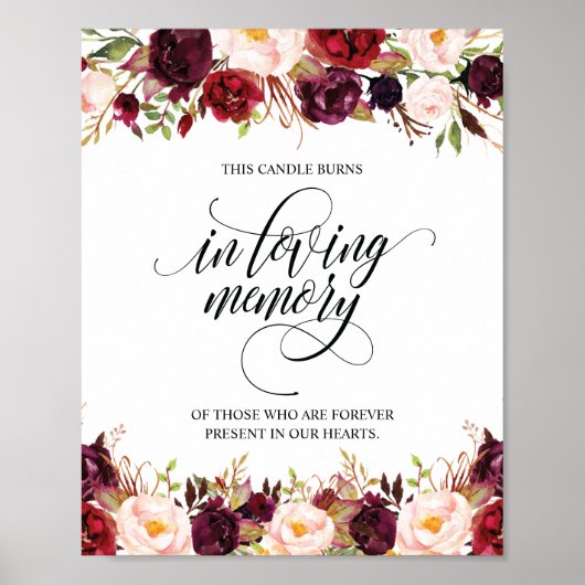 Poster Symbole En Mémoire Amoureuse Bougie Mémorial Brûle (Devant)