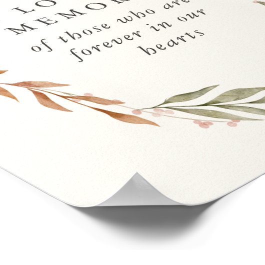 Poster Symbole en mémoire d'amour Élégant Mariage de cour (Coin)