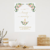 Poster Symbole en mémoire d'amour rose floral (Cuisine)