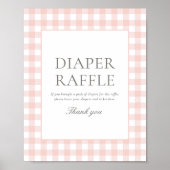 Poster Symbole En vichy Baby shower rose (Devant)