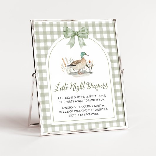 Poster Symbole En vichy Mallard Duck Baby Late Night Diap