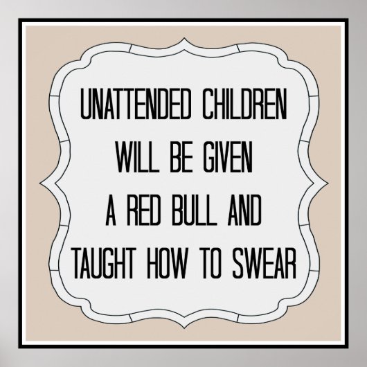 Poster Symbole Enfants sans surveillance (Devant)