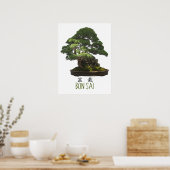 Poster Symbole et arbre de bonsaï japonais (Cuisine)