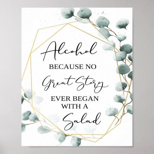 Poster Symbole Eucalyptus Funny Alcoolique Bar (Devant)