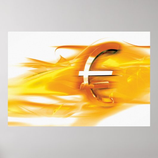 Poster Symbole Euro or (Devant)